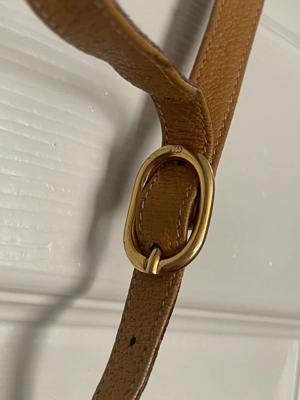 Vintage 1980s Gucci GG Monogram Canvas Crossbody Bag Tan Leather Trim Authentic - Picture 4 of 16